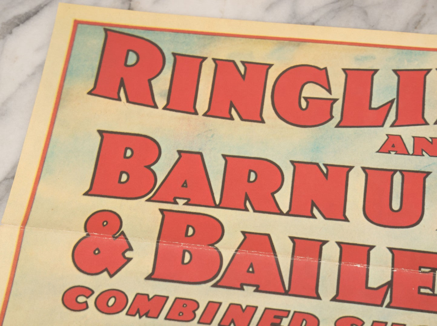 Lot 089 - Vintage Reproduction Ringling Bros And Barnum & Bailey Combined Shows Circus Poster, "The Greatest Show On Earth," With White-Faced Clown