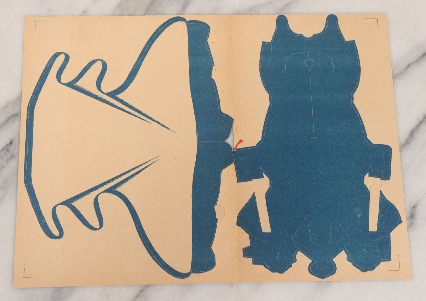 Lot 091 - Vintage Flying Captain Marvel "Sensational Terrific" Paper Craft Toy In Original Folder, Appears To Be Complete, Copyright 1944, Reed And Associates, Fawcett Publications Inc.