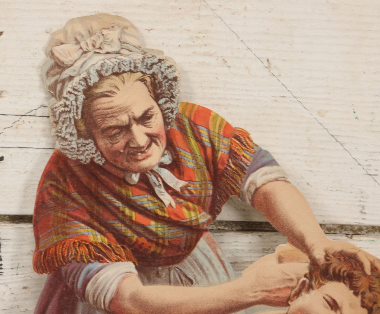 Lot 097 - Single Antique Lithograph Advertising Scrap For Pears' Soap, Featuring Old Woman Washing Child, "You Dirty Boy," Copyright A. & F. Pears