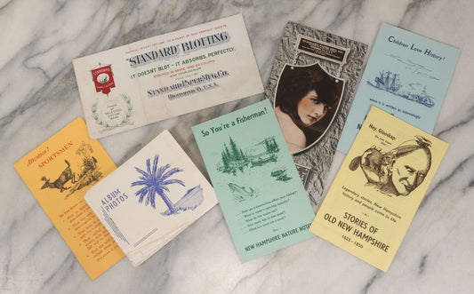 Lot 100 - Vintage Ephemera Grouping Including Two Standard Paper Mfg. Co. Advertising Ink Blotters, New Hampshire History Booklets, And Miniature Snapshot Photo Album