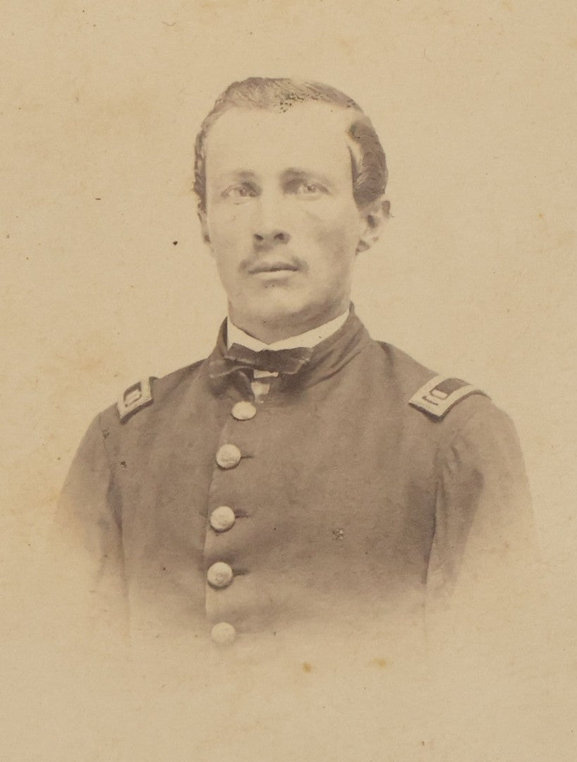 Lot 001 - Grouping Of Three Antique Photographs Including Tintype And Carte De Visite Of Civil War Union Soldier Joseph Rylands, 121st Regiment, Pennsylvania Infantry, Company B, And C.D.V. Of Wife Claire, With His Signature And Period Tax Stamps