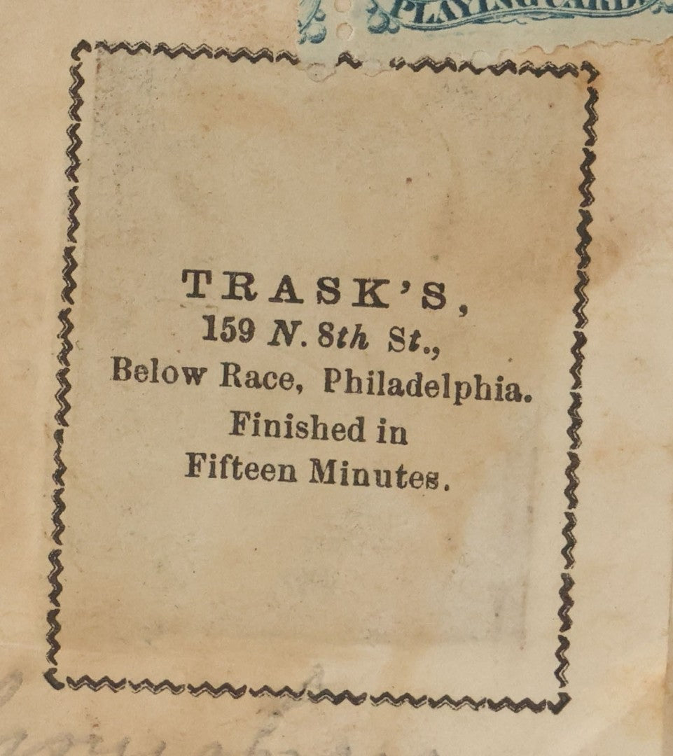 Lot 001 - Grouping Of Three Antique Photographs Including Tintype And Carte De Visite Of Civil War Union Soldier Joseph Rylands, 121st Regiment, Pennsylvania Infantry, Company B, And C.D.V. Of Wife Claire, With His Signature And Period Tax Stamps