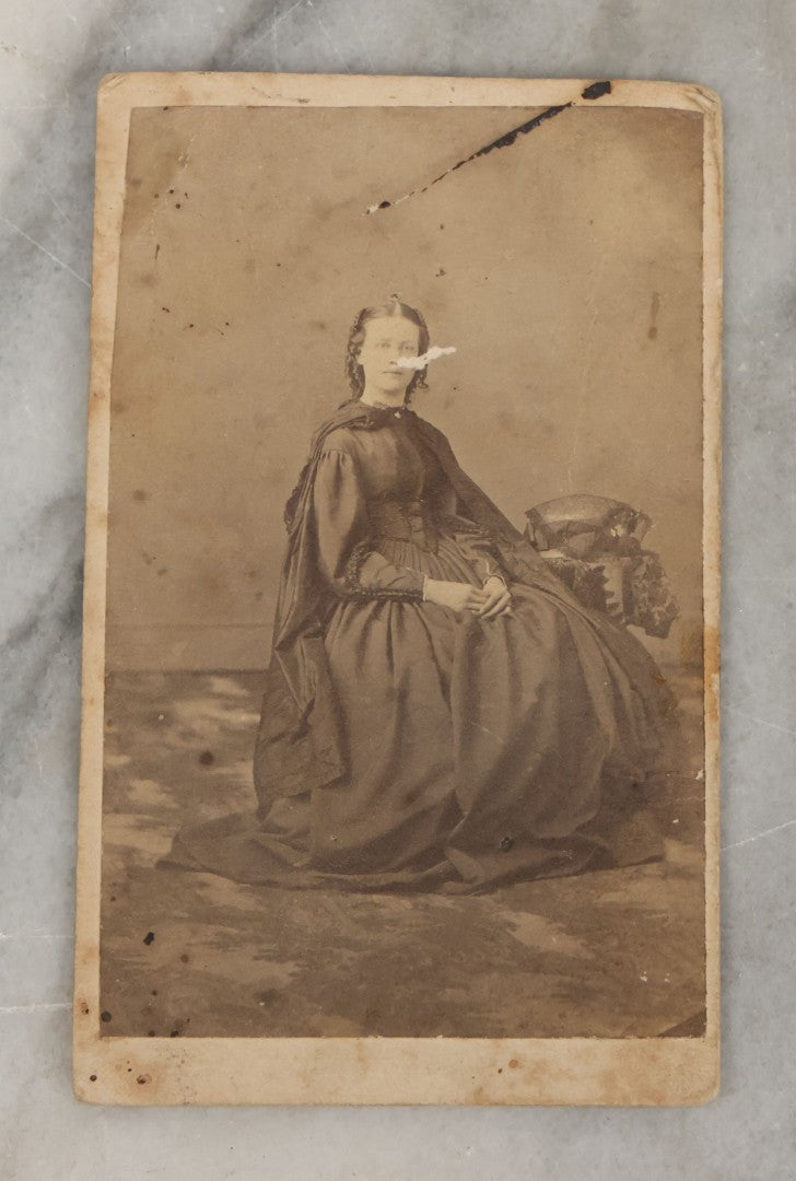 Lot 001 - Grouping Of Three Antique Photographs Including Tintype And Carte De Visite Of Civil War Union Soldier Joseph Rylands, 121st Regiment, Pennsylvania Infantry, Company B, And C.D.V. Of Wife Claire, With His Signature And Period Tax Stamps