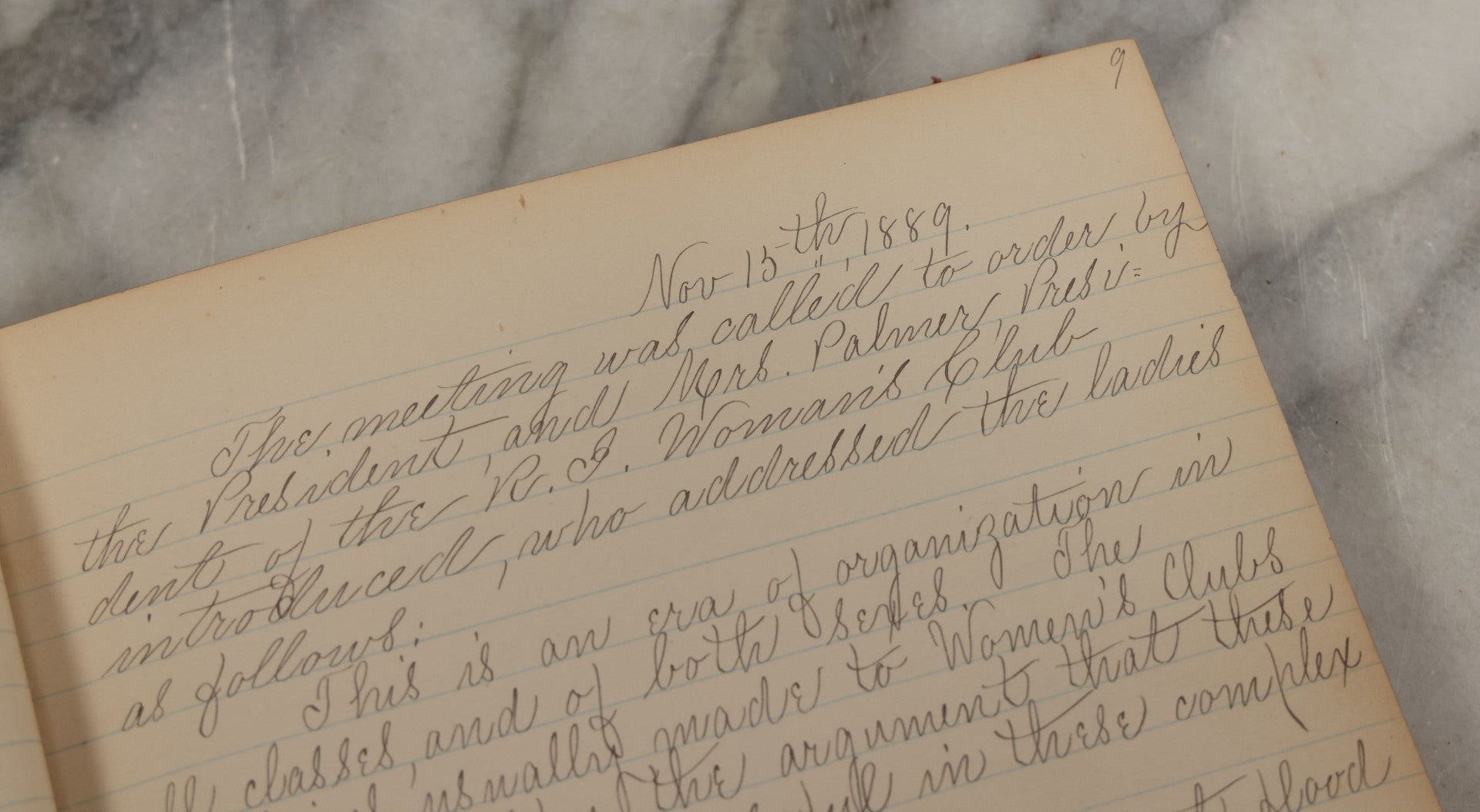 Lot 003 - Antique Archival Grouping Of Six Volumes Of Handwritten Minutes And Notes Regarding The Woonsocket Fortnightly Club, Educated Women's Social Club, Woonsocket, Rhode Island, Beginning In 1889