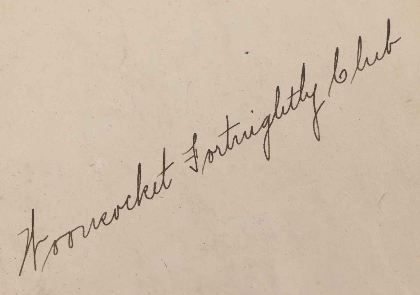 Lot 003 - Antique Archival Grouping Of Six Volumes Of Handwritten Minutes And Notes Regarding The Woonsocket Fortnightly Club, Educated Women's Social Club, Woonsocket, Rhode Island, Beginning In 1889