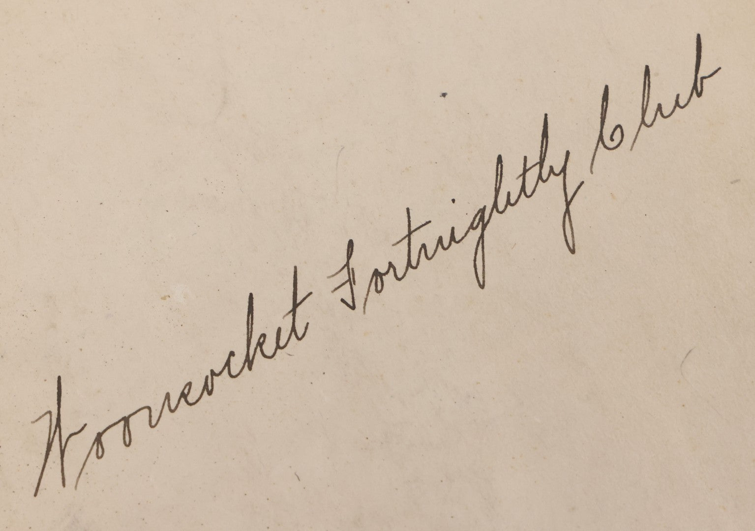 Lot 003 - Antique Archival Grouping Of Six Volumes Of Handwritten Minutes And Notes Regarding The Woonsocket Fortnightly Club, Educated Women's Social Club, Woonsocket, Rhode Island, Beginning In 1889