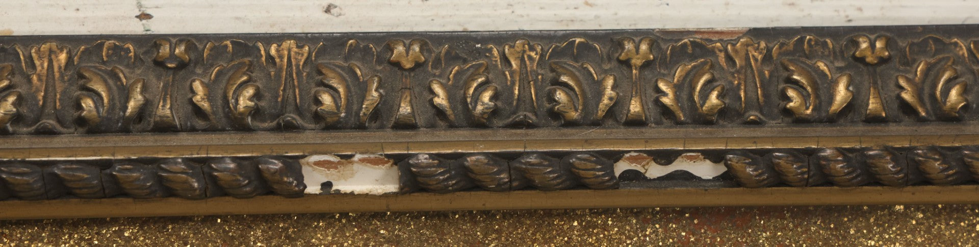 Lot 004 - Antique Late 19th Century Pastel Portrait Painting Of Saint Bernard Dog With Thick Gold Glitter Mat And Molded Gesso Frame, 18-1/2" x 18-1/2"