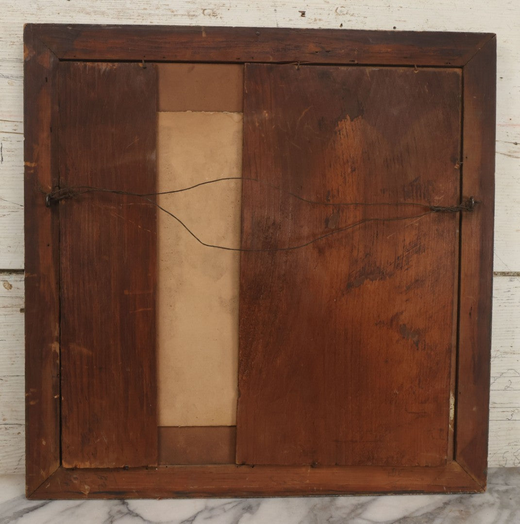 Lot 004 - Antique Late 19th Century Pastel Portrait Painting Of Saint Bernard Dog With Thick Gold Glitter Mat And Molded Gesso Frame, 18-1/2" x 18-1/2"