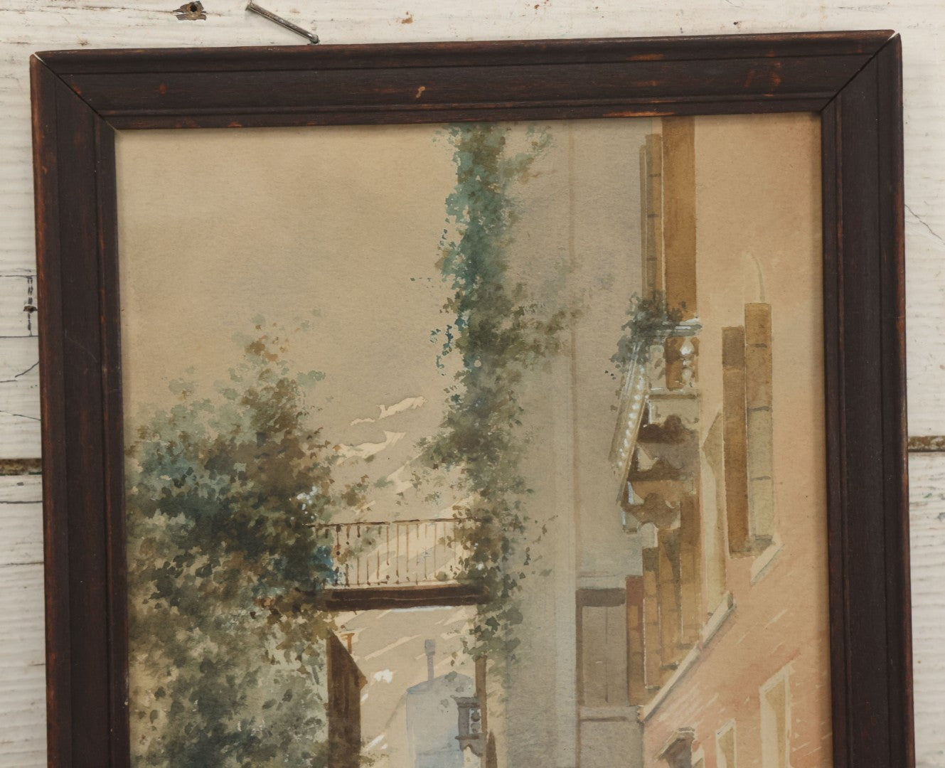 Lot 008 - Antique Watercolor Painting Of A Venetian Canal, Artist Signed, Andrea Biondetti (Italy, 1851-1946), In Frame, Paper Label On Verso From The Pohlson Galleries, Pawtucket, Rhode Island, 8-1/2" x 13"