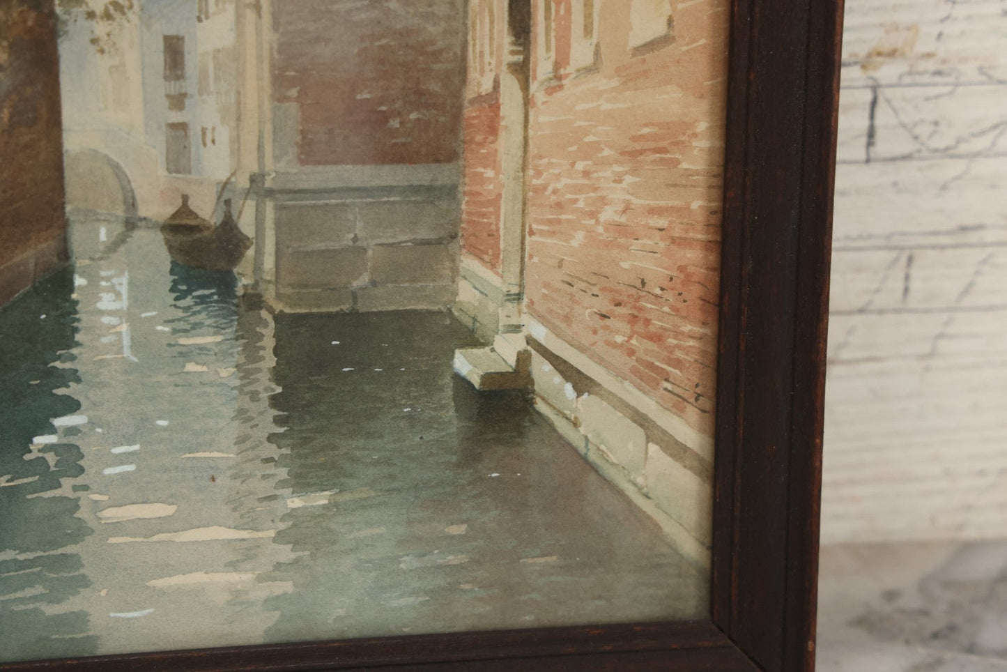 Lot 008 - Antique Watercolor Painting Of A Venetian Canal, Artist Signed, Andrea Biondetti (Italy, 1851-1946), In Frame, Paper Label On Verso From The Pohlson Galleries, Pawtucket, Rhode Island, 8-1/2" x 13"