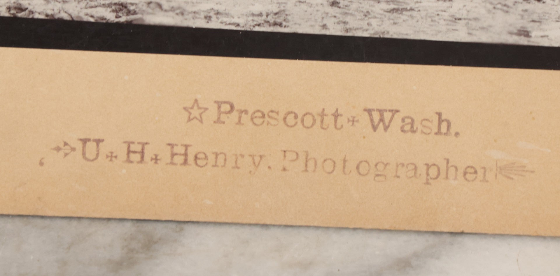 Lot 140 - Antique Boarded Photograph Of Group Of Women In Dark Attire Posing Outside Two Story Home, Including Men In Top Hats And Woman In Wheelchair, Photographed By U.H. Henry, Prescott, Washington