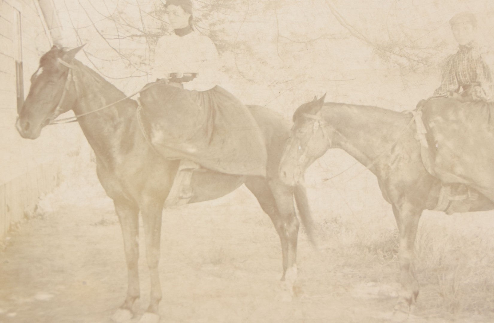 Lot 144 - Antique Boarded Photograph Of Two L.A. Cowgirls, Women Riding Horseback, Photographed By The Garden City Photo Co., Los Angeles, California, Photo No. 16504