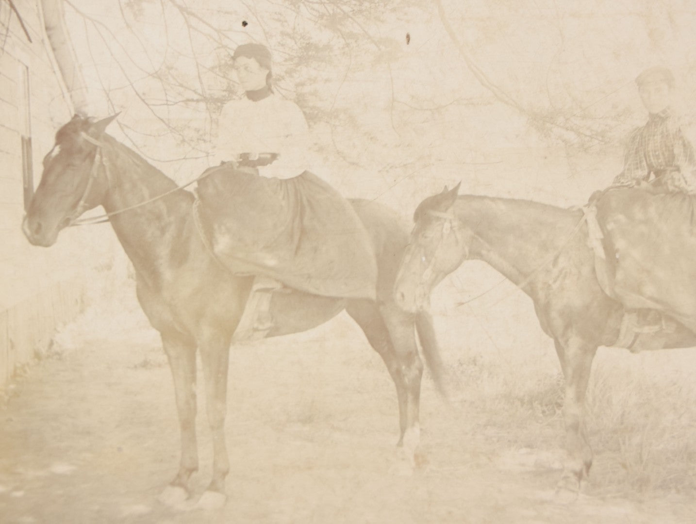 Lot 144 - Antique Boarded Photograph Of Two L.A. Cowgirls, Women Riding Horseback, Photographed By The Garden City Photo Co., Los Angeles, California, Photo No. 16504