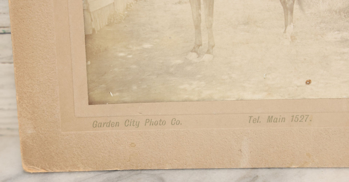 Lot 144 - Antique Boarded Photograph Of Two L.A. Cowgirls, Women Riding Horseback, Photographed By The Garden City Photo Co., Los Angeles, California, Photo No. 16504