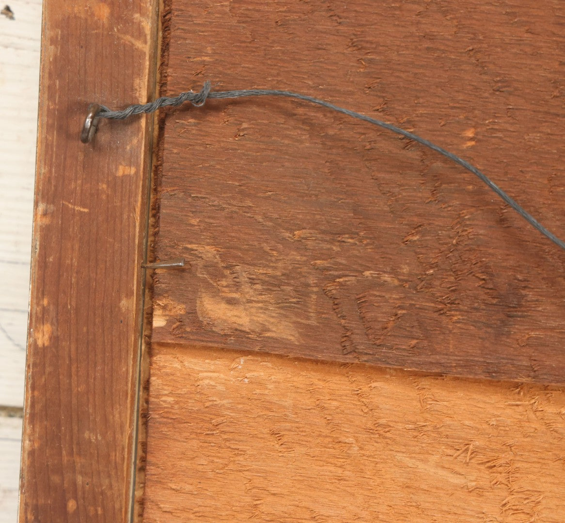 Lot 009 - Antique Folk Art Painting On Frosted Glass Of Pink Rosa Rugosa Beach Rose Flowers, In Ornate Gilded Molded Gesso Frame, Original Nails On Verso, 12-1/4" x 20-1/4"