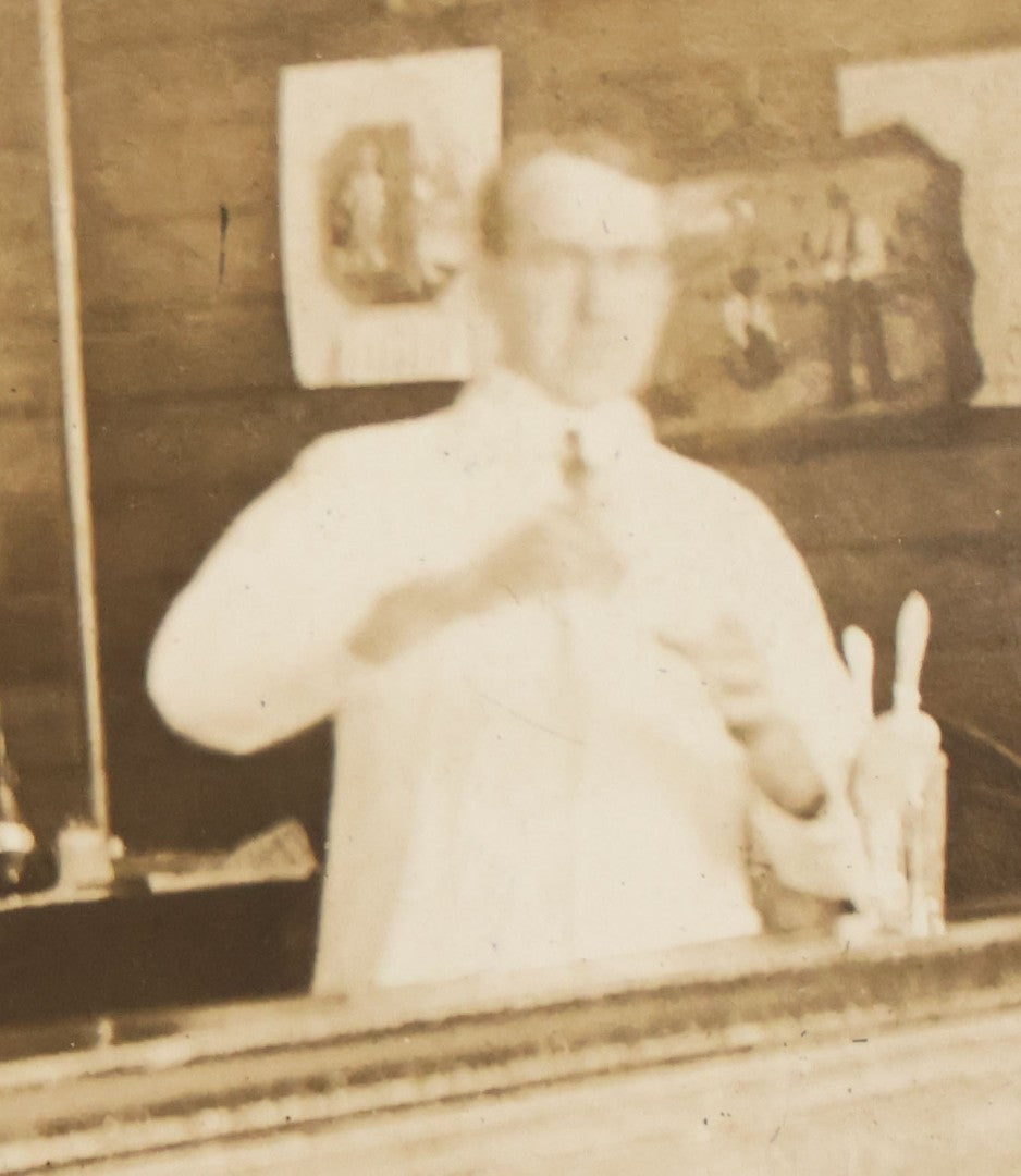 Lot 010 - Antique Vernacular Snapshot Photo Album With 90+ Photographs Circa 1910-1920, Including Baseball Player, Woman Posing With Flag, Bartenders, Many Dogs And Pets, And More