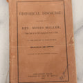 Lot 168 - "Historical Discourse Delivered By Rev. Moses Miller, Former Pastor Of The First Congregational Church In Heath, At The Request Of Said Church, October 13, 1852" Antique Booklet Printed By George W. Mirick, Shelburne Falls, Massachusetts, 1853