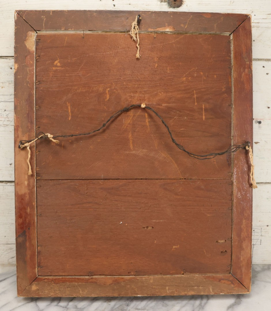 Lot 011 - Antique Framed Portrait Photo Of Mother Child And Their Mixed Breed Terrier Dog In Gilded Molded Gesso Frame, 20-3/8" x 24-1/4"