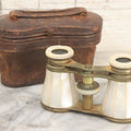 Lot 029 - Antique Busch Perimegaskop Mother Of Pearl And Brass Opera Glasses Binoculars In Original Leather Case, Manufactured By Emil Busch A.G, Rathenow, Germany, Working Condition