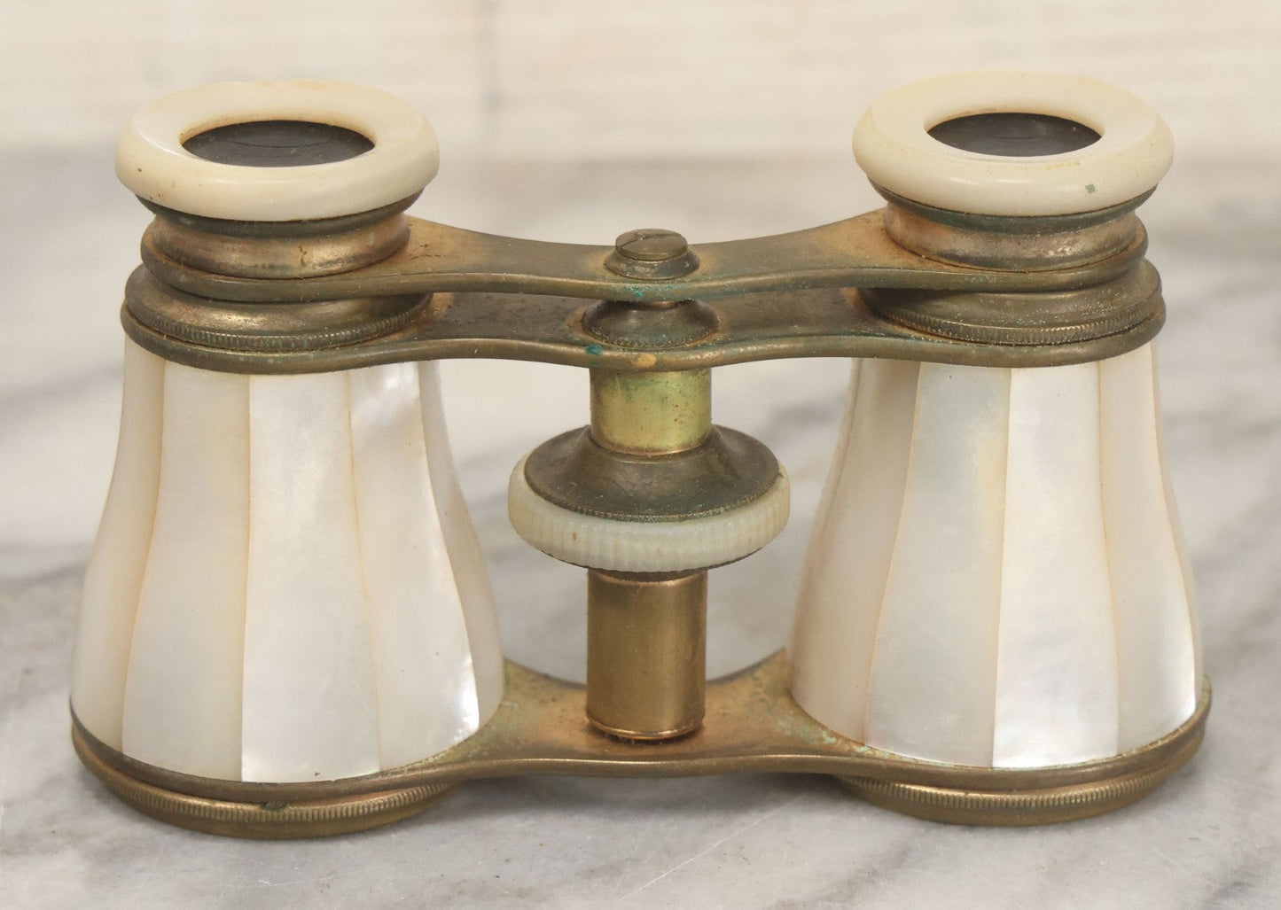 Lot 029 - Antique Busch Perimegaskop Mother Of Pearl And Brass Opera Glasses Binoculars In Original Leather Case, Manufactured By Emil Busch A.G, Rathenow, Germany, Working Condition