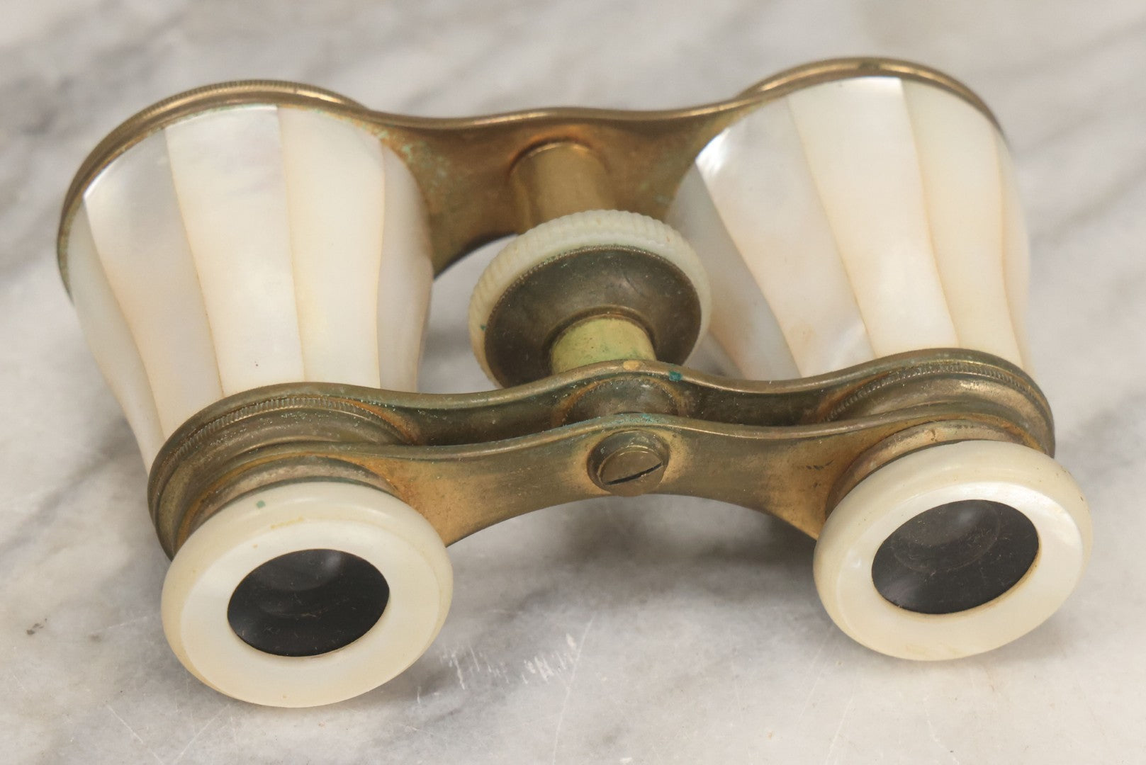 Lot 029 - Antique Busch Perimegaskop Mother Of Pearl And Brass Opera Glasses Binoculars In Original Leather Case, Manufactured By Emil Busch A.G, Rathenow, Germany, Working Condition