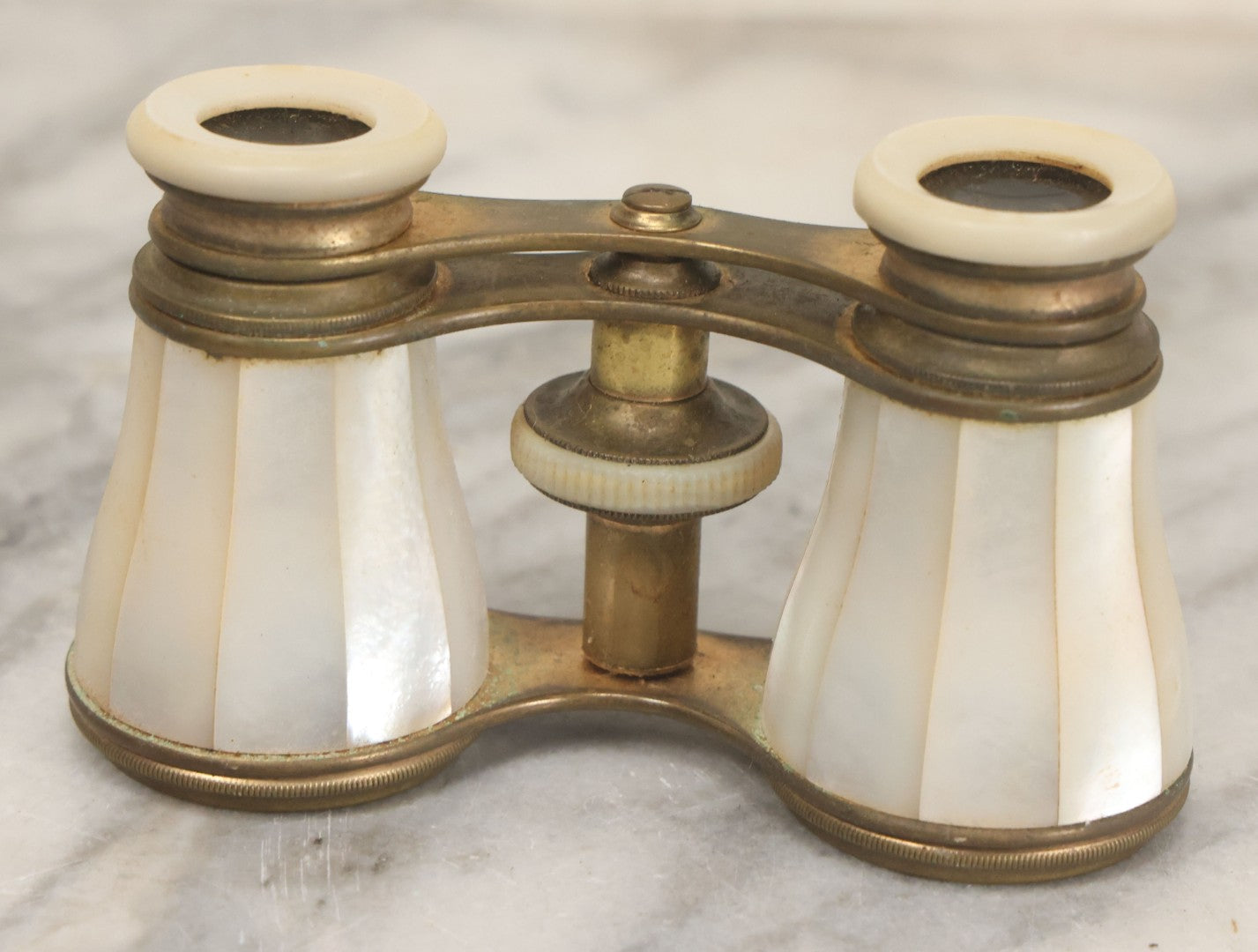 Lot 029 - Antique Busch Perimegaskop Mother Of Pearl And Brass Opera Glasses Binoculars In Original Leather Case, Manufactured By Emil Busch A.G, Rathenow, Germany, Working Condition