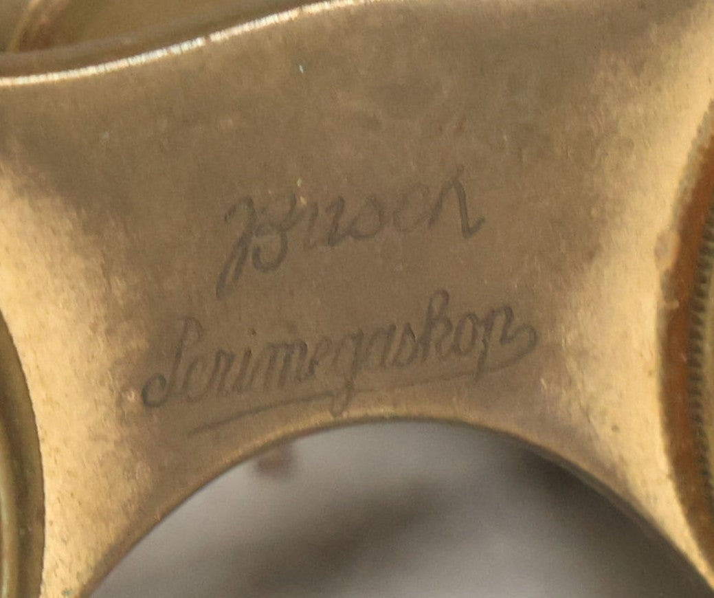 Lot 029 - Antique Busch Perimegaskop Mother Of Pearl And Brass Opera Glasses Binoculars In Original Leather Case, Manufactured By Emil Busch A.G, Rathenow, Germany, Working Condition