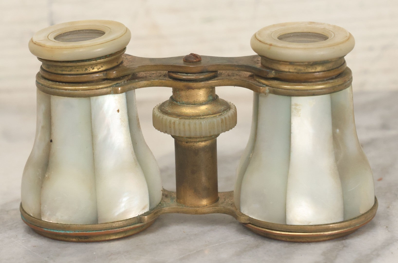 Lot 030 - Antique Unmarked Mother Of Pearl And Brass Opera Glasses Binoculars, Working Condition