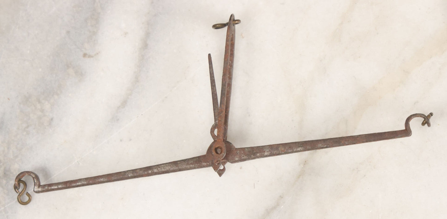 Lot 031 - Antique Gold And Silver Travel Balancing Hand Scale In Original Hand Carved Wooden Box With Paper Label Insert, Weight Tables, Missing Weights