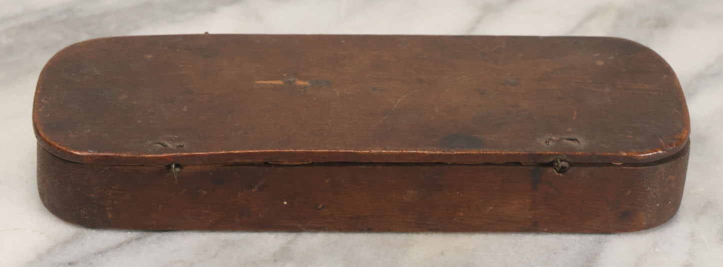 Lot 031 - Antique Gold And Silver Travel Balancing Hand Scale In Original Hand Carved Wooden Box With Paper Label Insert, Weight Tables, Missing Weights