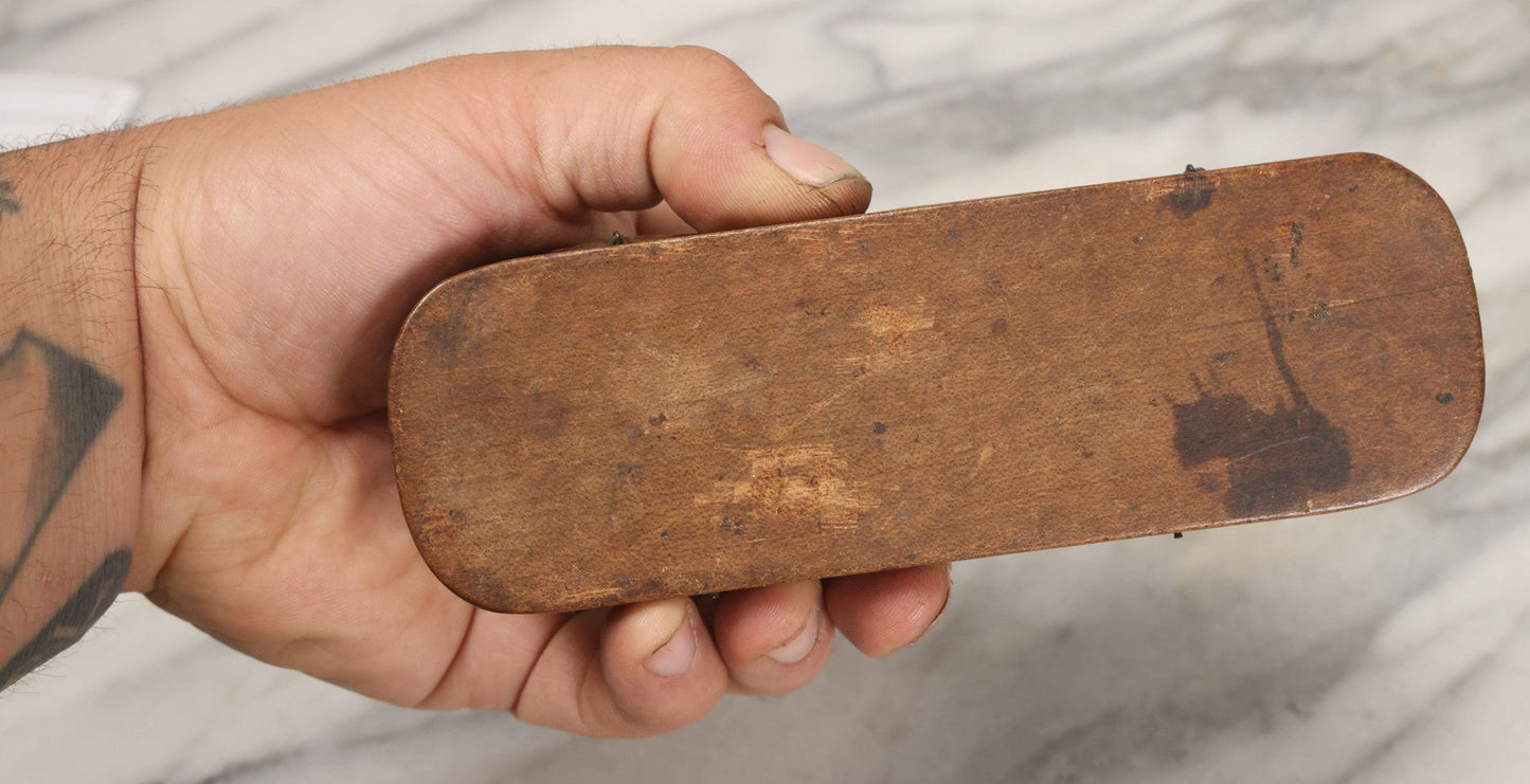 Lot 031 - Antique Gold And Silver Travel Balancing Hand Scale In Original Hand Carved Wooden Box With Paper Label Insert, Weight Tables, Missing Weights