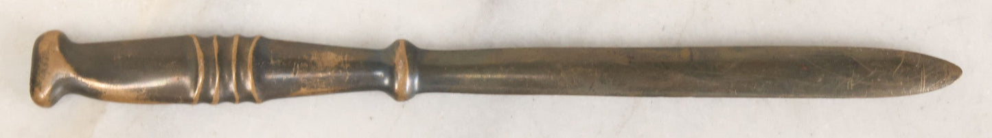 Lot 037 - Pair Of Antique Metal Letter Openers Including Webster Sterling Silver Handled Opener And Bronze Opener