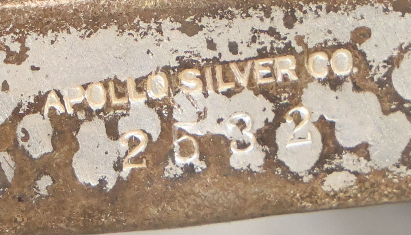 Lot 039 - Antique Art Nouveau Arts And Crafts Hammered Silver Plate Cigarette And Match Holder Stand, Apollo Silver Co., No. 2532, Note Bends