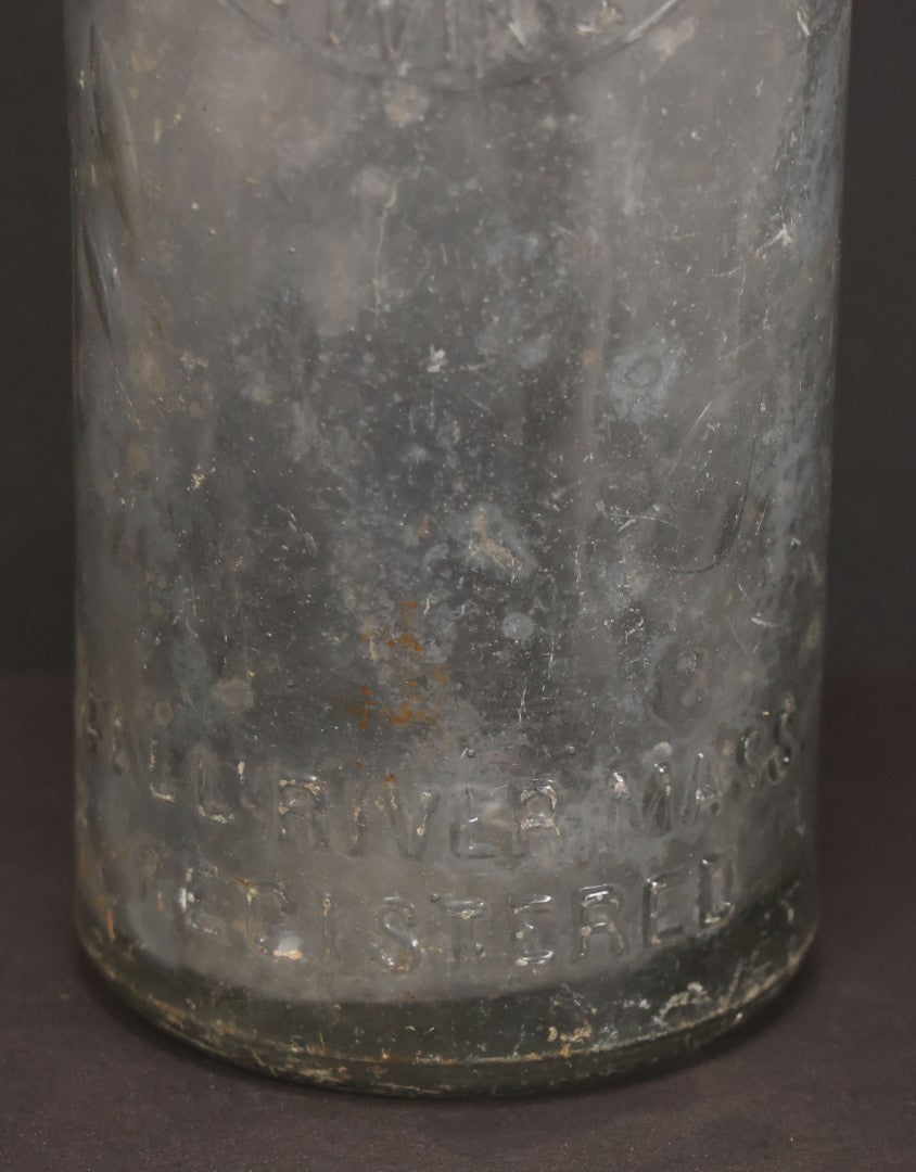 Lot 044 - Antique King Phillip Brewing Co. Clear Glass Bottle, With Native American Chief Motif Logo, Fall River, Massachusetts, 9-1/8" Height