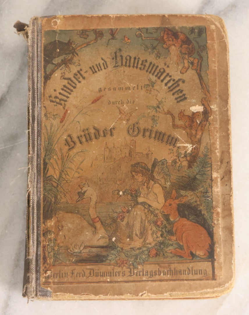 Lot 049 - "Children's And Household Tales Collected By The Brothers Grimm" Antique Grimm's Fairy Tales Book In German, 37th Edition, With Color Illustrations After Paul Meyerheim, Ferd. Dümmlers Verlagsbuchhandlung, Publishers, Berlin, 1883