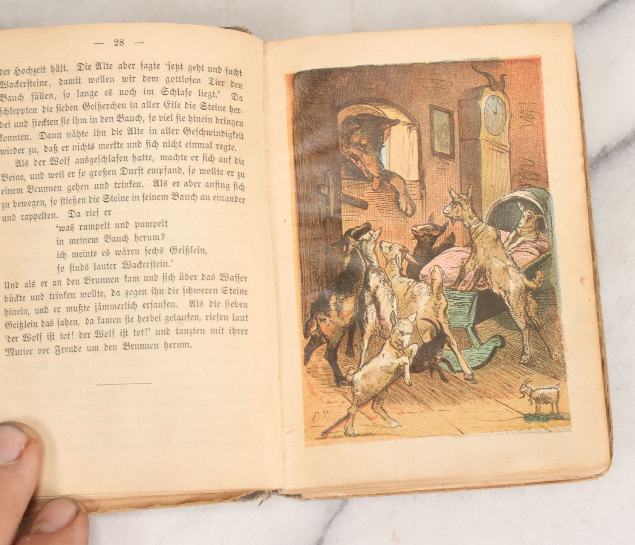 Lot 049 - "Children's And Household Tales Collected By The Brothers Grimm" Antique Grimm's Fairy Tales Book In German, 37th Edition, With Color Illustrations After Paul Meyerheim, Ferd. Dümmlers Verlagsbuchhandlung, Publishers, Berlin, 1883