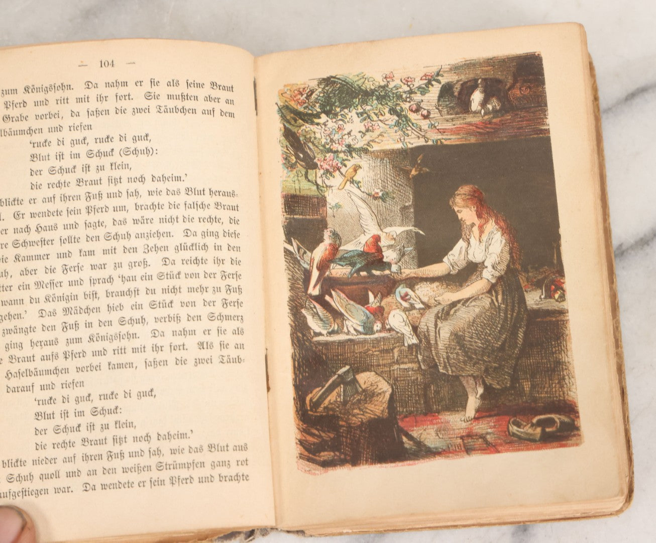 Lot 049 - "Children's And Household Tales Collected By The Brothers Grimm" Antique Grimm's Fairy Tales Book In German, 37th Edition, With Color Illustrations After Paul Meyerheim, Ferd. Dümmlers Verlagsbuchhandlung, Publishers, Berlin, 1883