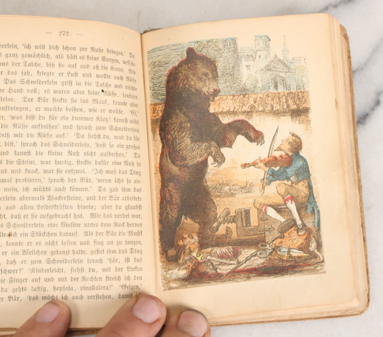 Lot 049 - "Children's And Household Tales Collected By The Brothers Grimm" Antique Grimm's Fairy Tales Book In German, 37th Edition, With Color Illustrations After Paul Meyerheim, Ferd. Dümmlers Verlagsbuchhandlung, Publishers, Berlin, 1883