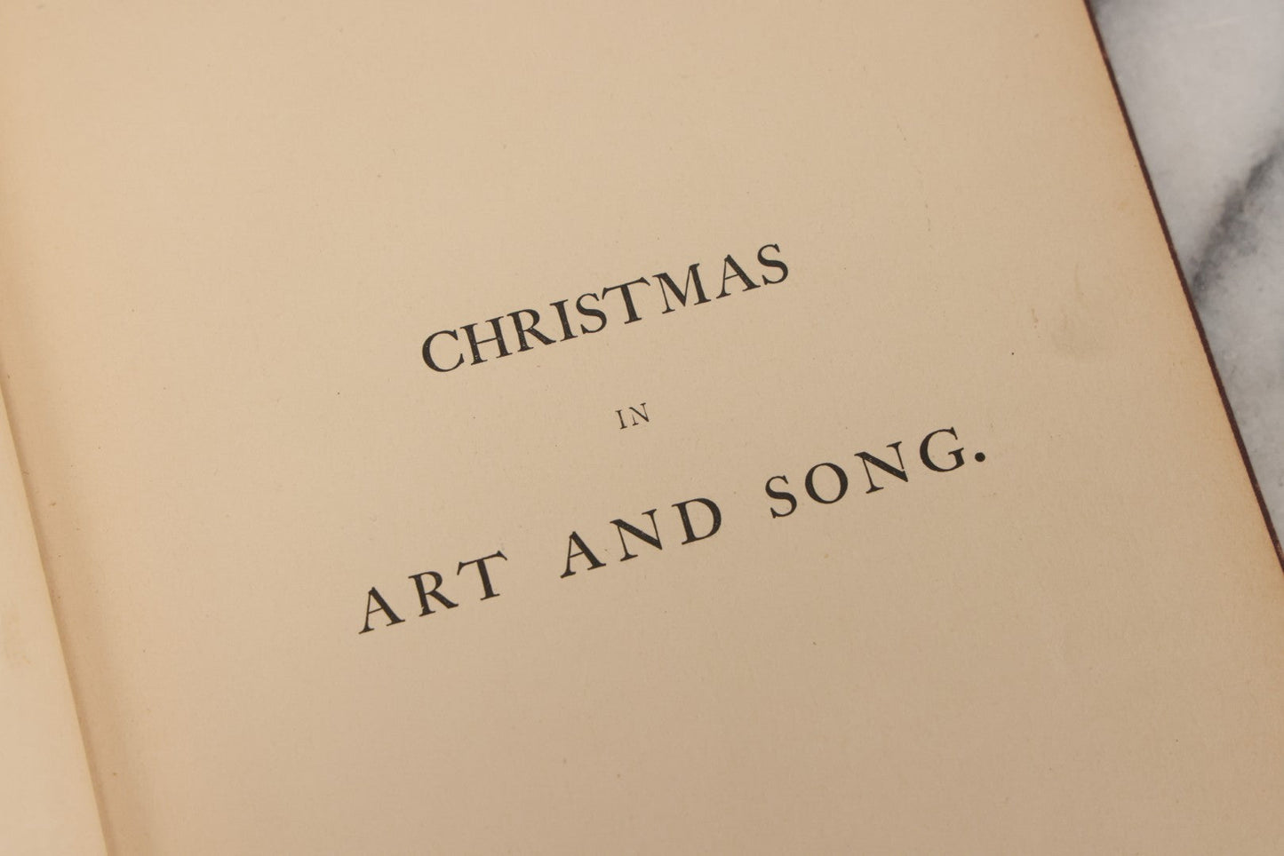 Lot 050 - "Christmas In Art & Song" Antique Book With 40+ Illustrations, Many Full Page Plates, With Christmas 1878  Gift Inscription, Gilt Lettering, Gold And Black Mistletoe Motif, On Cover, The Arundel Printing And Publishing Company, New York, 1879