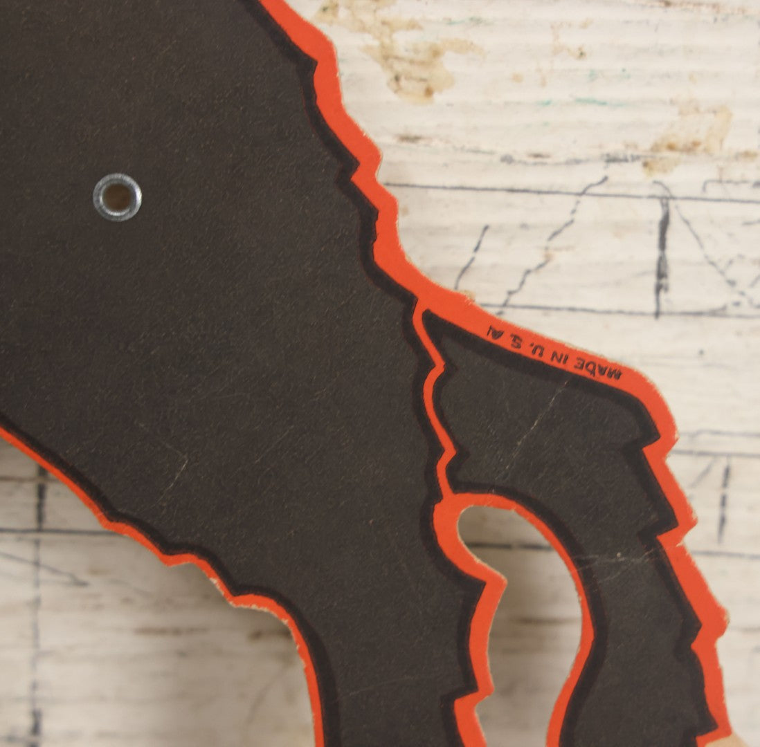 Lot 055 - Vintage Jointed Paper Board Black Cat Halloween Die Cut, Marked Made In U.S.A., Unsigned