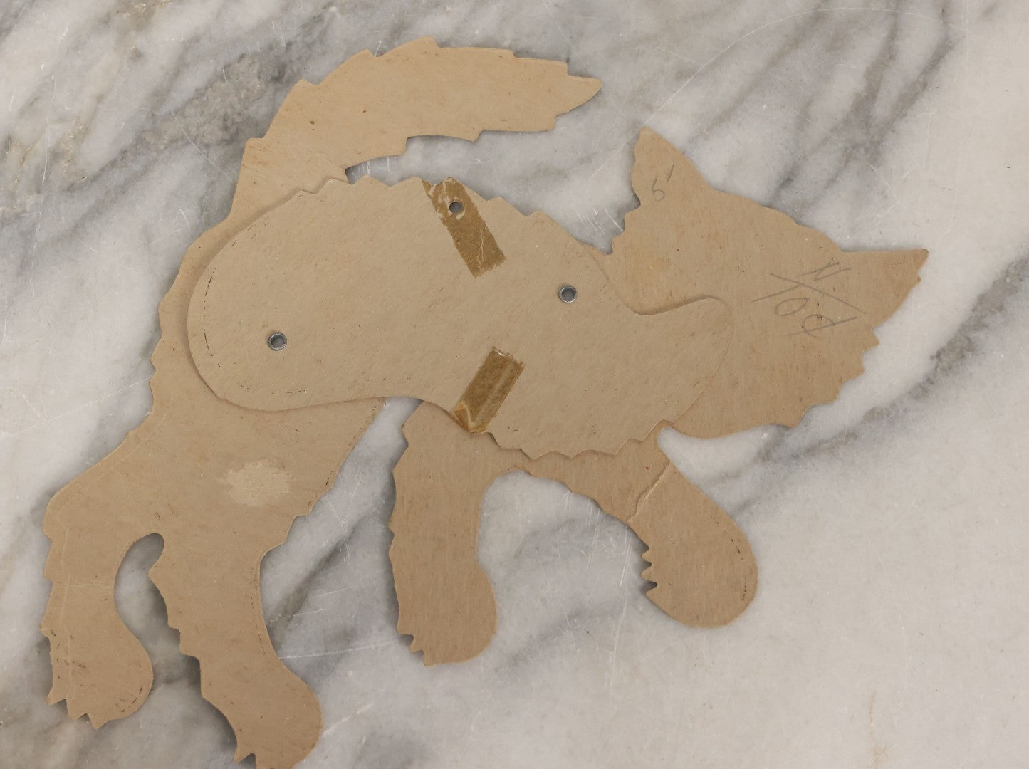 Lot 055 - Vintage Jointed Paper Board Black Cat Halloween Die Cut, Marked Made In U.S.A., Unsigned