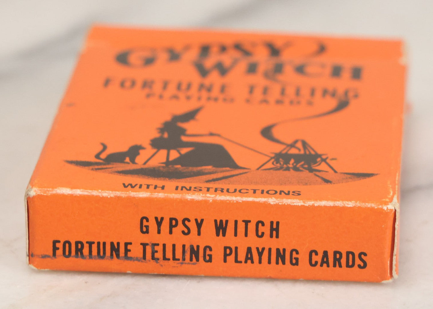 Lot 056 - Vintage Gypsy Witch Fortune Telling Playing Cards, Complete Deck Including 52 Cards, Jokers, Rule Card, Instructions, And Box, The United States Playing Card Company, Cincinnati Ohio, Made In U.S.A.