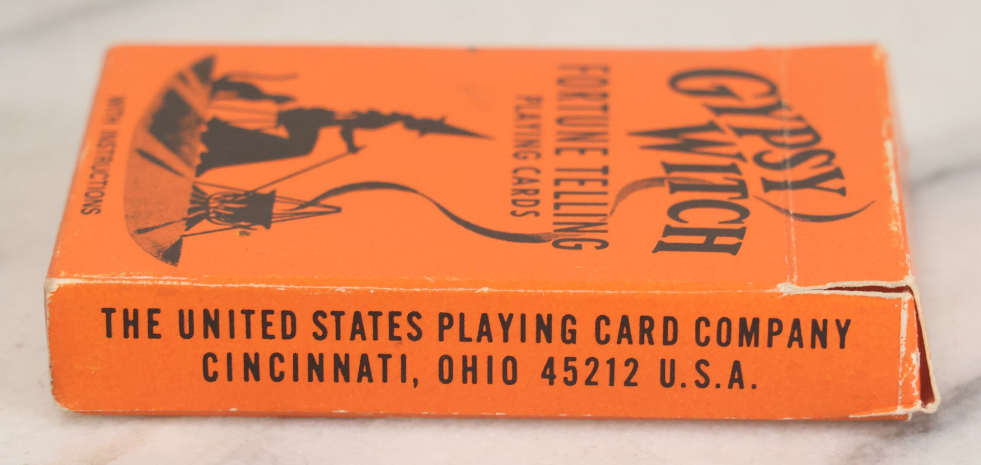 Lot 056 - Vintage Gypsy Witch Fortune Telling Playing Cards, Complete Deck Including 52 Cards, Jokers, Rule Card, Instructions, And Box, The United States Playing Card Company, Cincinnati Ohio, Made In U.S.A.