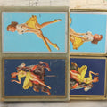 Lot 057 - Vintage Playing Cards Double Deck With Pin-Up Women Portraits By Jules Erbit, Manufactured By Congress Playing Cards, Cell-U-Tone Finish, In Original Box, Both Decks Complete