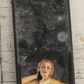 Lot 058 - Vintage Pin-Up Advertising Wall Mirror With Sexy Blonde Lady In Golden Gown On The Phone, Advertising Fuller's Range And Fuel Oils, Hudson, New Hampshire, George A. Fuller, Proprietor, 3-5/8" x 10-1/4"