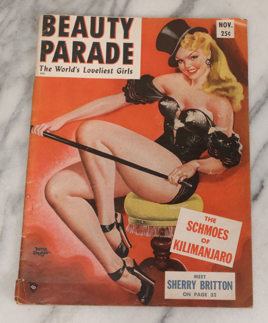 Lot 059 - Pair Of Vintage Pin Up Men's Magazines Including "Wink: A Whirl Of Girls" (June 1951) And "Beauty Parade: The World's Loveliest Girls" (November 1953)