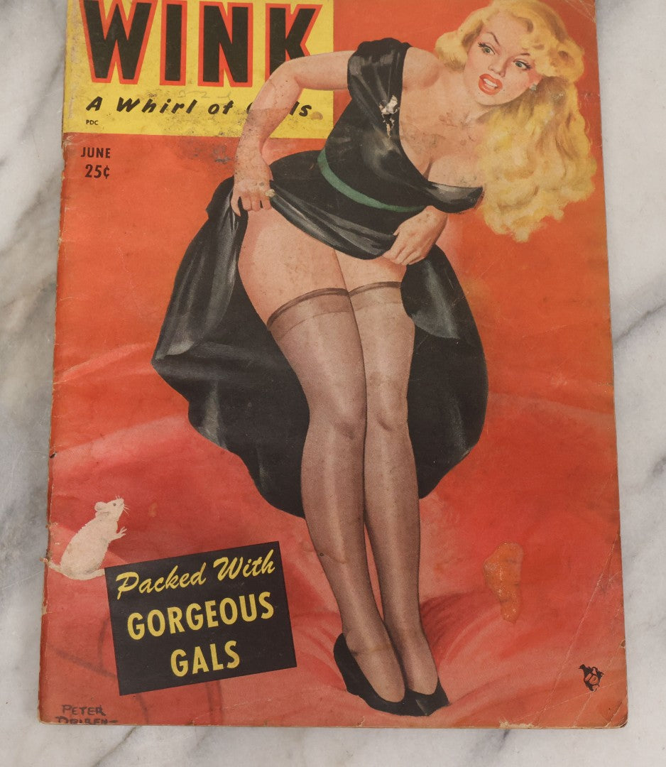 Lot 059 - Pair Of Vintage Pin Up Men's Magazines Including "Wink: A Whirl Of Girls" (June 1951) And "Beauty Parade: The World's Loveliest Girls" (November 1953)