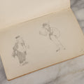 Lot 061 - Antique Amateur Artist's Sketchbook With 9+ Pencil Sketches Including Cartoons, Portraits, Dancers, Artist Signed, E. Vogel, 1921, Book Is Mostly Empty