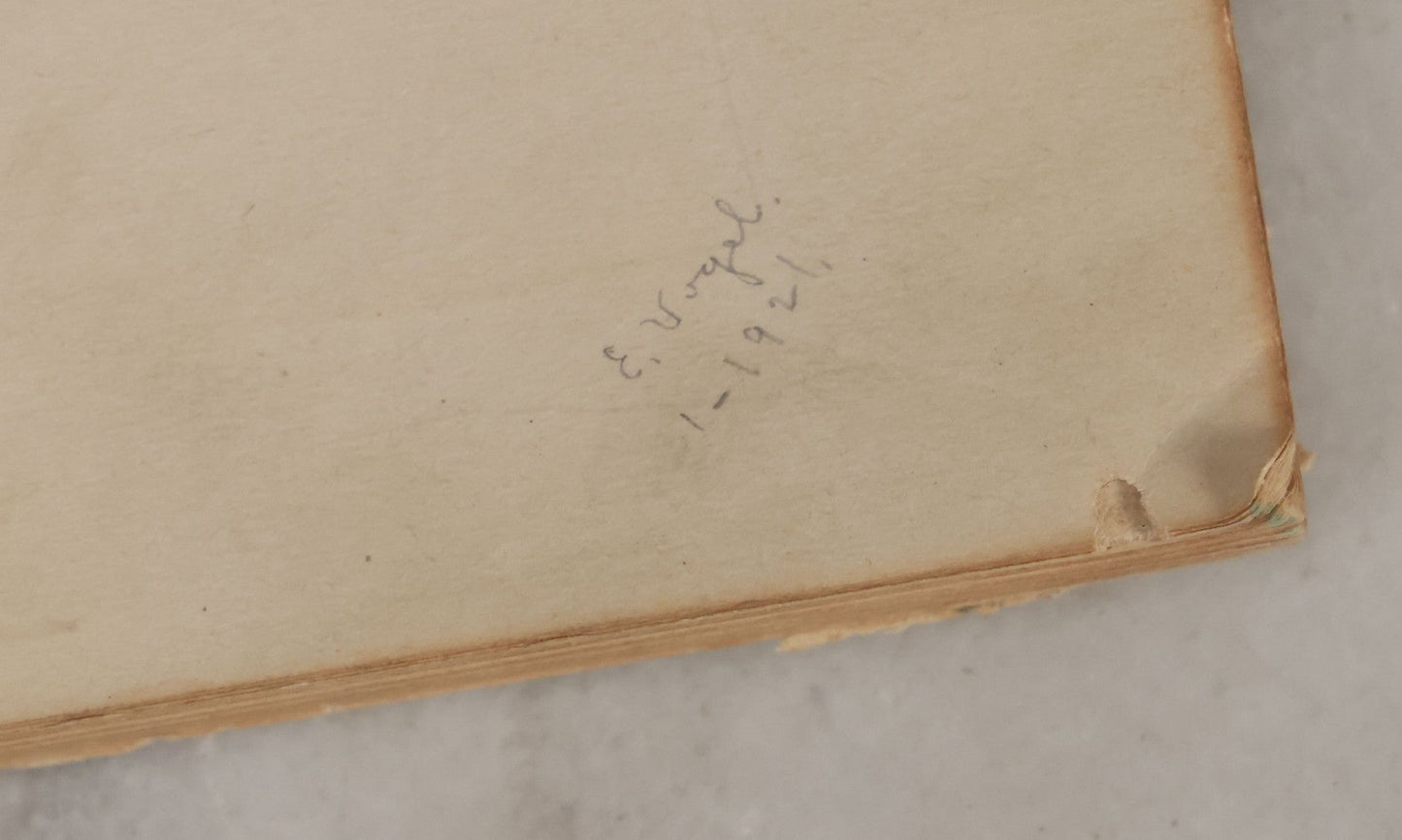 Lot 061 - Antique Amateur Artist's Sketchbook With 9+ Pencil Sketches Including Cartoons, Portraits, Dancers, Artist Signed, E. Vogel, 1921, Book Is Mostly Empty