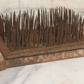 Lot 065 - Antique Primitive Hechel, Flax Processing Comb, With Sharp Tines, Folk Painted Surface, Base 15-3/8" x 5-1/4"